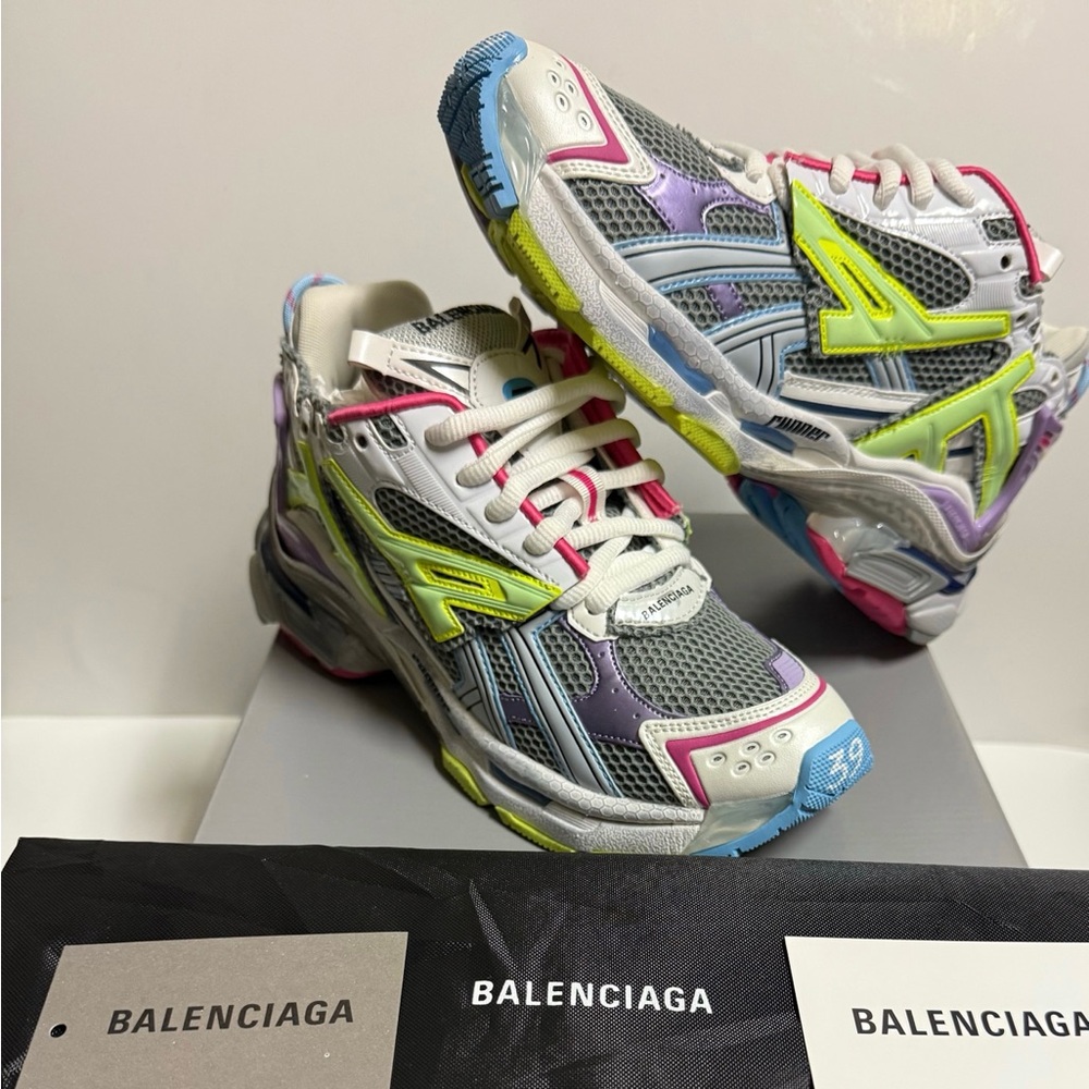 Balenciaga Runners Sneakers Grey Pink Purple EU 39 Platform Trainer Track Size 9